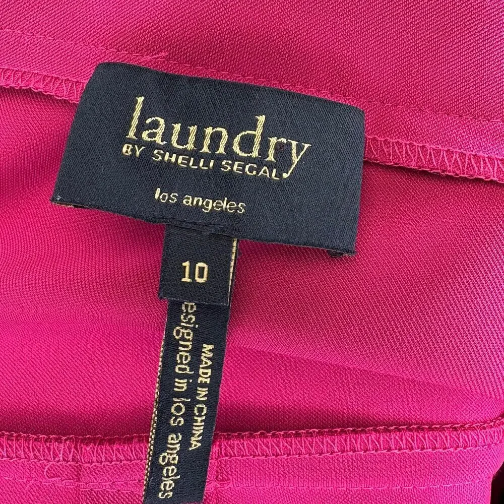 Laundry by Shelli Segal Pink Fuschia Retro Wedding Guest Shift‎ Dress Sz 10 - Picture 4 of 5